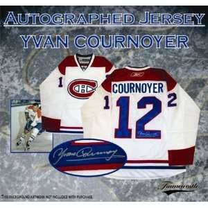  Yvan Cournoyer Autographed/Hand Signed Jersey Canadiens 