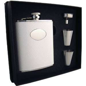  Visol Coverdale 6oz White Snakeskin Leatherette Flask 