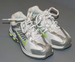 Nike Reax Run 4 (PS) Girls Sneakers Running Shoes White Lime Gray US 