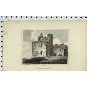  1805 View RavenS Craig Castle Ruins Antique Print: Home 