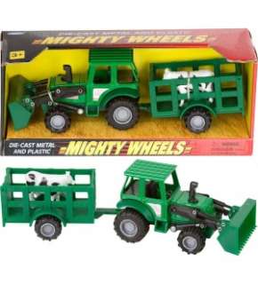 Mighty Wheels Die Cast 8 Farm Tractor Trailer *New*  