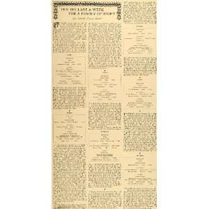  1897 Article $10 Per Week For Family of 8 Sarah Tyson 