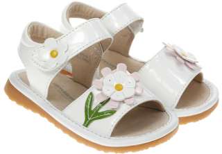 Girls Toddler Leather Squeaky Shoes Sandals White NEW  