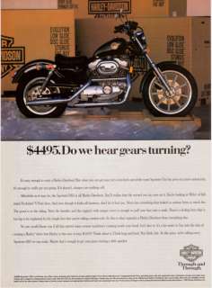 1992 Harley Davidson Sportster 883 Motorcycle print ad  