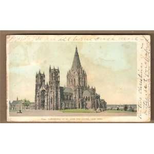    Vintage Postcard St John Cathedral NY City 19 