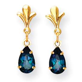 New Gemstone 14k Gold 8x5 Neptune Garden Topaz Earrings  