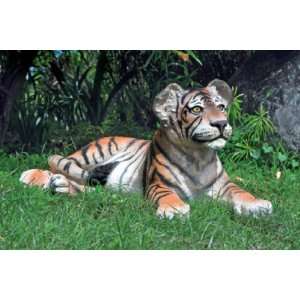  Lying Down Tiger Cub Statue