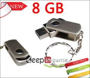 New Metal Swivel USB Flash Memory Stick Drive 8GB 8 GB  