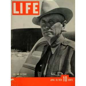  1939 Cover LIFE Texas Ranger Captain W. L. Barler Public Safety 