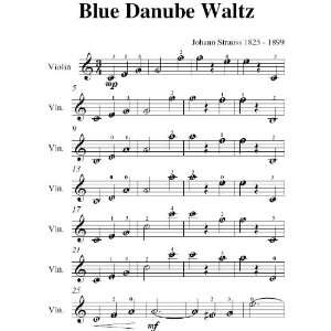  Blue Danube Waltz Strauss Easy Violin Piano Sheet Music: Johann 