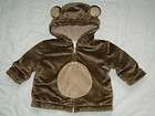 Gymboree In The Forest Bear Jacket Coat Fur Brown Ears Hooded Hoodie 