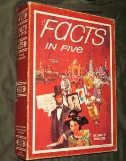 Vtg Facts in Five Board Game Avalon Hill Knowledge Book  