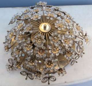 Great French bronze & glass ceiling light # 07921  