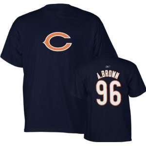 Alex Brown Reebok Name and Number Chicago Bears T Shirt