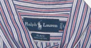 Polo Ralph Lauren Blake Button Down Casual Shirt Blue Red Stripes Men 