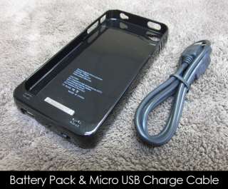 Battery Station Power Pack Case for Apple iPhone 4S  1700mAh  Black 