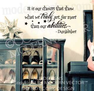DUMBLEDORE Quote Harry Potter Vinyl Wall Decal CHOICES  