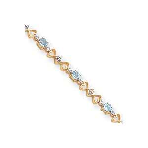   Heart Diamond Blue Topaz Bracelet   7 Inch   Lobster Claw   JewelryWeb