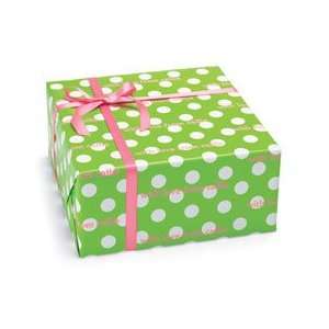  24 personalized lime dots letterpress gift wrap Health 
