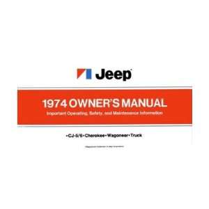  1974 JEEP Full Line Owners Manual User Guide: Automotive