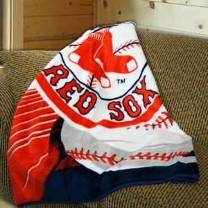  Boston Red Sox MLB Royal Plush Raschel Blanket (Big Stick 