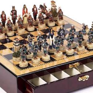   Chessmen & Tribeca Wooden Chess Board with Storage: Toys & Games