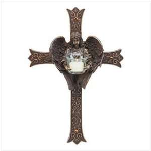  Angel Wall Cross Candle Holder: Home & Kitchen