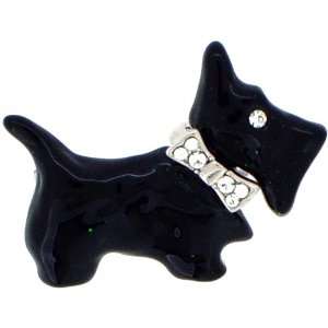  Black Enamel Scottie Dog Animal Pin Brooch: Jewelry