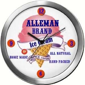 ALLEMAN 14 Inch Ice Cream Metal Clock Quartz Movement:  