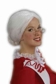 Adult Mrs Santa White Wig Halloween Costume Accessory  