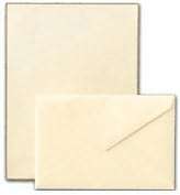 Product Image. Title: Hand Bordered Gold Half Sheets in Ecru
