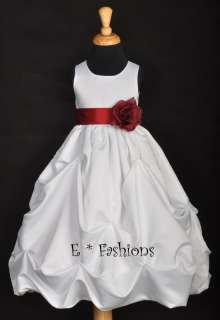 APPLE RED PRINCESS FLOWER GIRL DRESS SM LG 2 4 6 8 10  