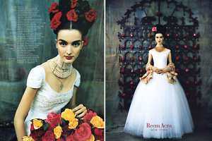 1999 Reem Acra Bridal Bride bridal 3 pg magazine ad  