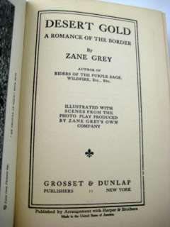 RARE Western Edition ~ DESERT GOLD by Zane Grey  