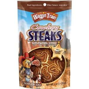 Waggin Train Cowboy Steaks Dog Treats, 3.5 Ounce Package  