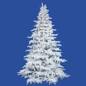  10 Flocked White Spruce Artificial Christmas Tree   Unlit 