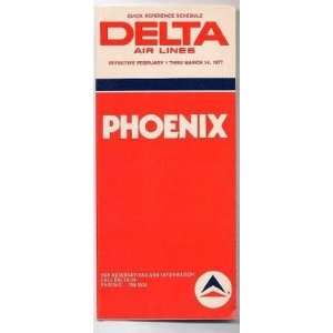  Delta Airlines Time Table 1977 Quick Reference Schedule 