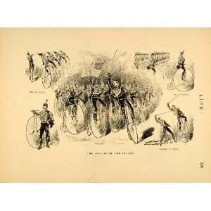  1885 Print Calvary Future Bicycle Army Swords American 