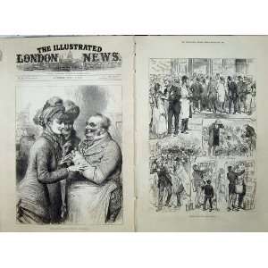   General Election 1880 Canvassing Men Voting Candidate