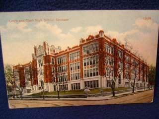 Lewis and Clark High School. Spokane, Washington. Fine early postcard 