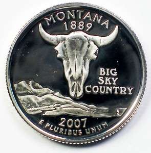 2007 S State of Montana Silver Proof Statehood Quarter Coin  