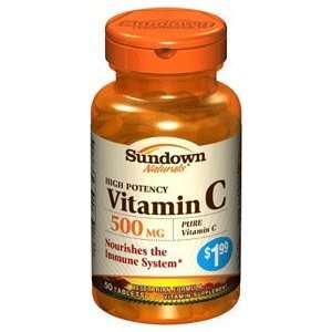 Sundown Vitamin C 500 Mg Ascorbic Acid Tablets   50 Ea