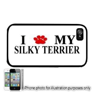 Silky Terrier Paw Love Dog Apple iPhone 4 4S Case Cover Black