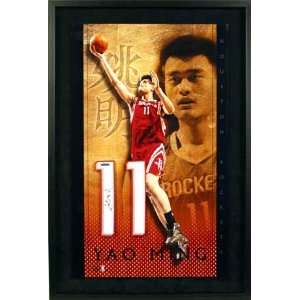 Yao Ming Signed Rockets Red Jersey #s Framed UDA Sports 
