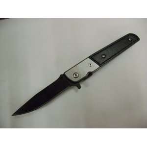  762 Leather Handle Tactical Folder Pocket Knife 