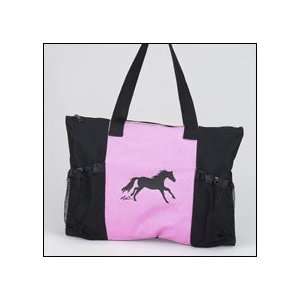 Galloping Horse Tote Pink/black