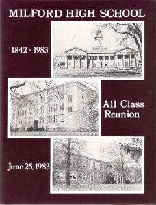 1983 MILFORD CONN HIGH SCHOOL ALL CLASS REUNION BOOKLET  