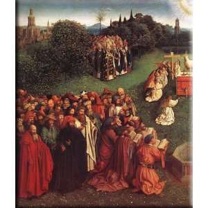   of the Lamb [detail: left] 14x16 Streched Canvas Art by Eyck, Jan van