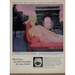   World: PARIS. .. 1959 Ponds Cold Cream AD, A1889: Everything Else