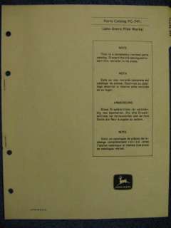 John Deere F810H Disk Tiller Parts Catalog Manual  